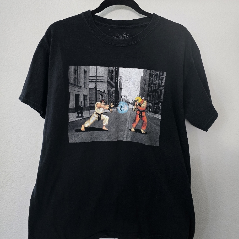 Black Graphic Street Fighter Vintage T-Shirt